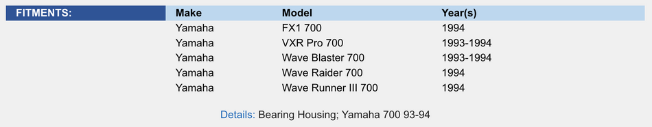 Bearing Housing; Yamaha 700 93-94