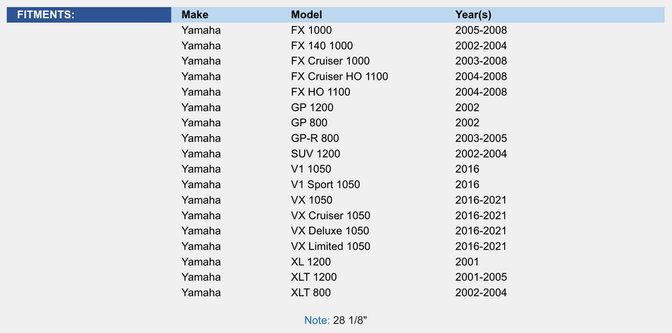 Drive Shaft; Yamaha 800 - 1200 01-21