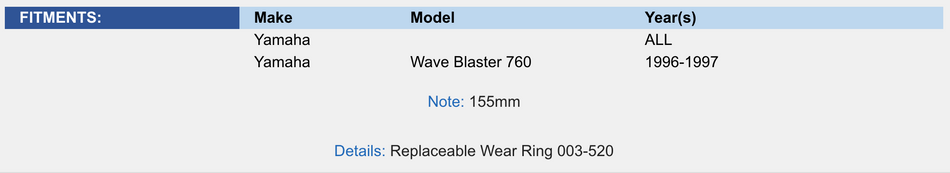 Jet Pump Housing; Yamaha 760 Blaster 96-97