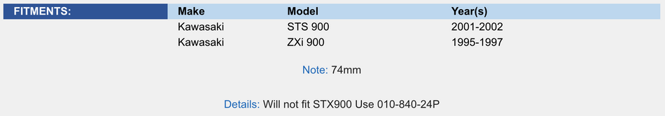 Top End Rebuild Kit; Kawasaki 900 STS /  ZXi 95-06 1mm Over Platinum