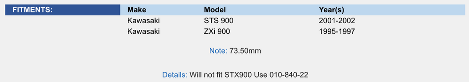 Top End Rebuild Kit; Kawasaki 900 STS / ZXi 95-06 .5mm Over