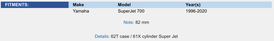 Top End Rebuild Kit; Yahama 700 Super Jet 96-20 1mm Over